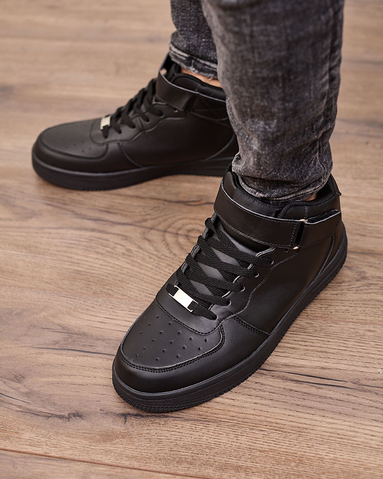 Royalfashion Sportliche High-Top-Sneakers für Herren in Schwarz Detocci