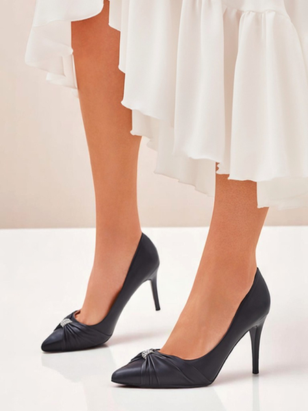 Royalfashion Damen Pumps aus Öko-Leder Venetia Nera