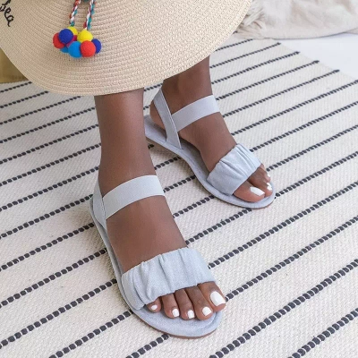 OUTLET Graue Damensandalen aus Öko-Wildleder Wiskonsin - Schuhe