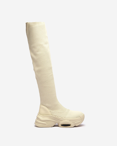 Beige Damenstiefel zum Hineinschlüpfen Georisa - Footwear