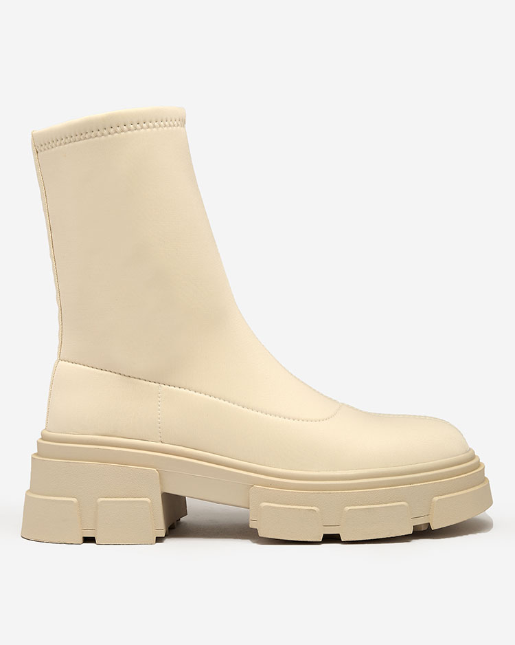 Royalfashion Damenstiefel aus Öko-Wildleder in Beige Classy Girl