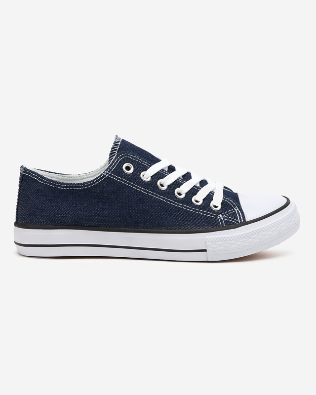 OUTLET Marineblaue Damen-Sneakers a'la jeans Shah - Schuhe