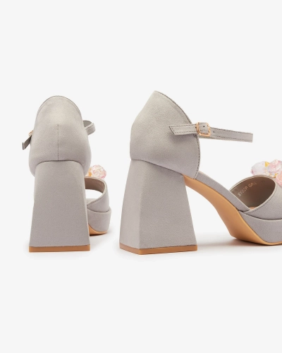 Graue Damen-Sandalen mit Kristallen Celidi - Schuhe