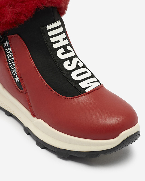 Червоні жіночі утеплені черевики з хутром Scherr- Взуття