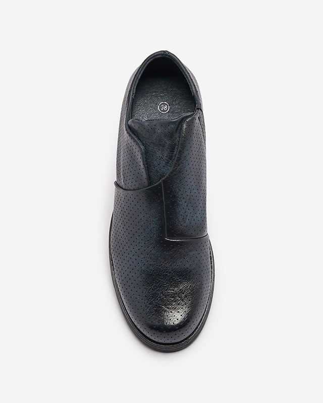 Royalfashion marineblau Damen Öko-Leder Halbschuhe Ilioppa