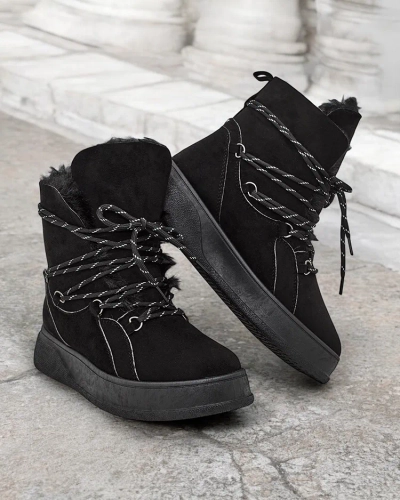 Royalfashion Damen Schnürschnee Stiefel Mommer
