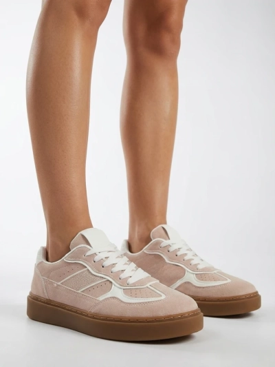 Sneakers Damen Luna Beige Ökologisch Lässig für den Frühling