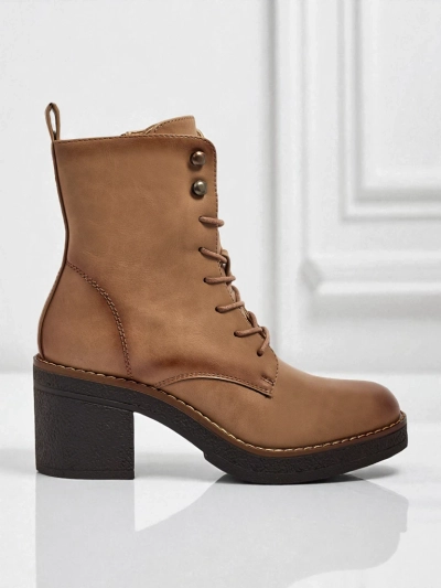 Damen Stiefeletten aus Öko-Leder mit Blockabsatz Zeltra