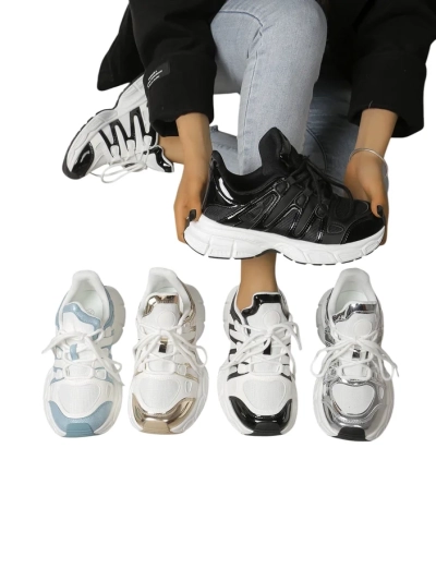 Royalfashion Damen sportliche Sneakers auf dickerer Sohle Loness