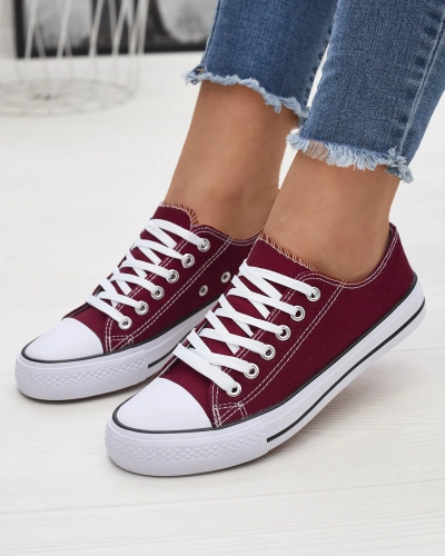 Kastanienbraune klassische Damen-Schnürsneakers Ogisa - Schuhe
