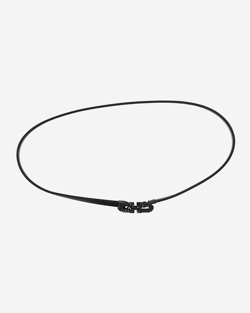 Жіночий чорний еластичний ремінь з фіанітами - аксесуари