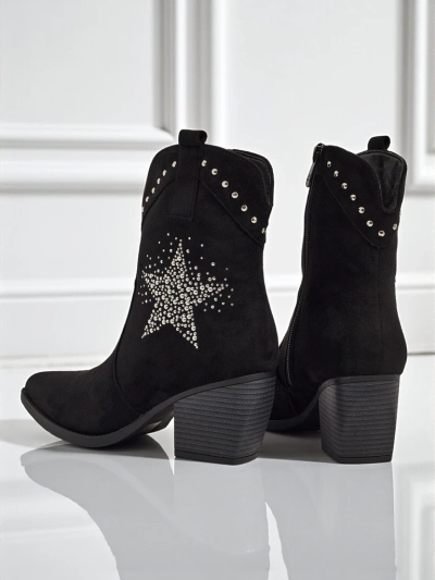 Damen Cowboystiefel mit Absatz und dekorativem Strassstern FableStray
