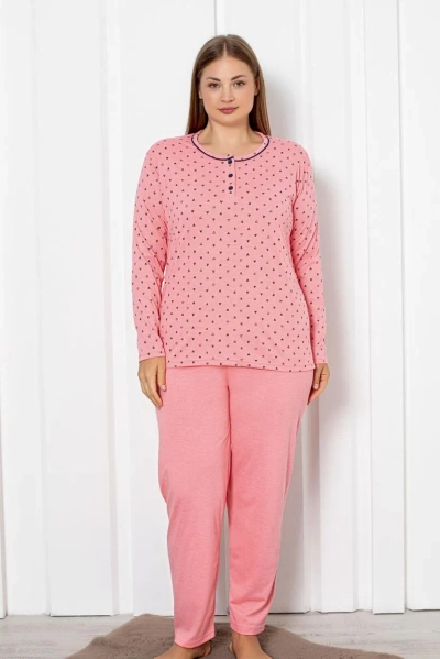 Royalfashion Damen Baumwolle 2-teiliger Schlafanzug mit Herzen XXL