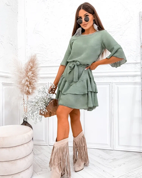 Лляна жіноча міні-сукня Royalfashion