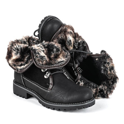 Schwarze Stiefel mit aufrollbarem Schaft Briathos - Footwear