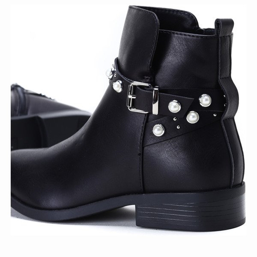 Sztyblety z perełkami w kolorze czarnym Elisa - Obuwie