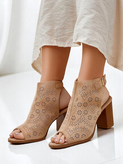 Royalfashion Damen-Cut-out-Blockabsatz-Sandalen Abetle