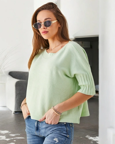 Royalfashion Damenviskosepullover mit kurzen Ärmeln