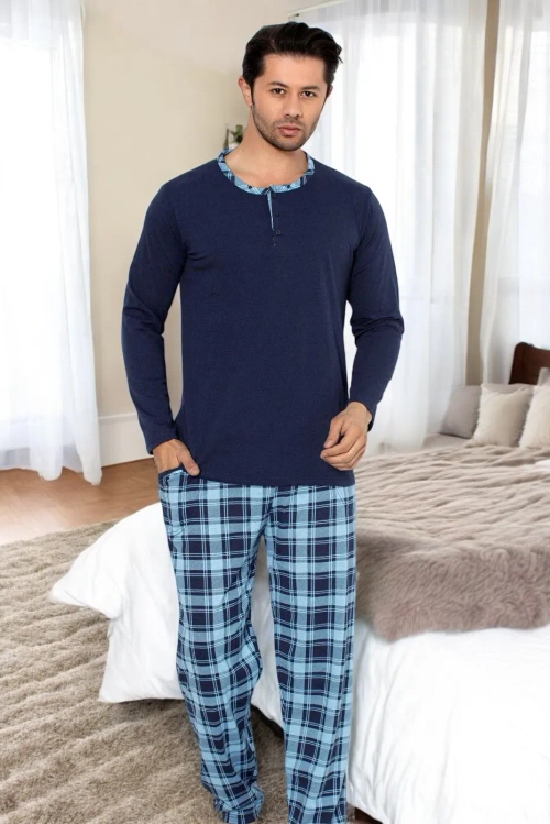 Royalfashion Чоловічі бавовняні піжами в клітку