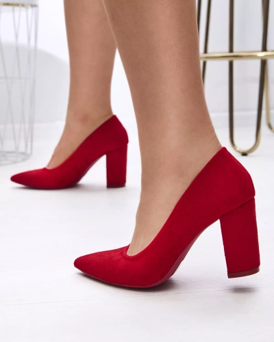 Червоні жіночі туфлі-човники з еко замші Duttos- Footwear