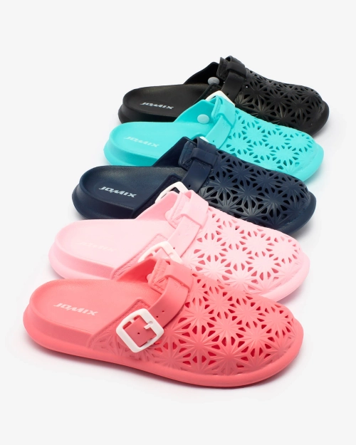 Рожеві ажурні жіночі шльопанці Royalfashion