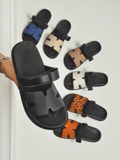 Royalfashion Damen-Pantoletten aus Öko-Leder FlexiComfi