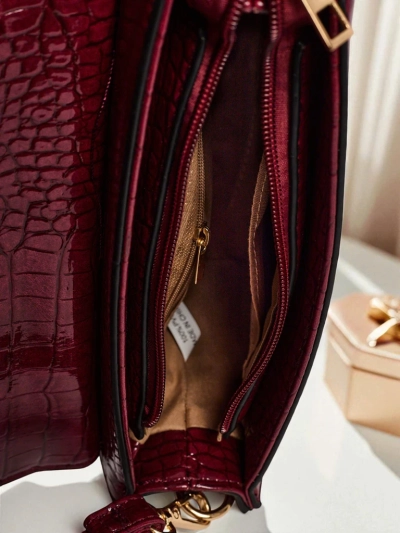 Aurora Venezia bordeaux Damenhandtasche aus Öko-Patentleder und Wildleder