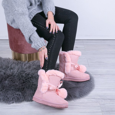 Pink Bobo Schneeschuhe mit Pompons - Schuhe