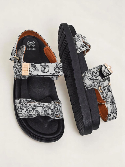 Royalfashion Damensandalen mit Allover-Print