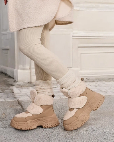 Royalfashion Damen Schneestiefel mit Schafsfell Segulla