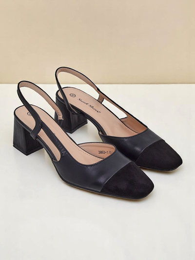 Royalfashion Damen Pumps mit niedrigem Absatz und dekorativer Spitze Eleganzo