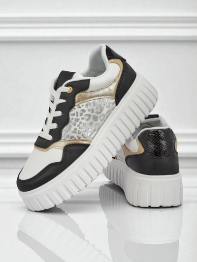 Damen-Sneakers Royalfashion Callista Plateau schwarz Öko-Leder Größe 40