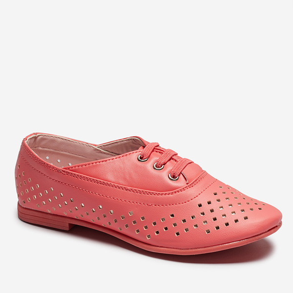 Rosa durchbrochene Mokassins für Kinder Janno- Footwear