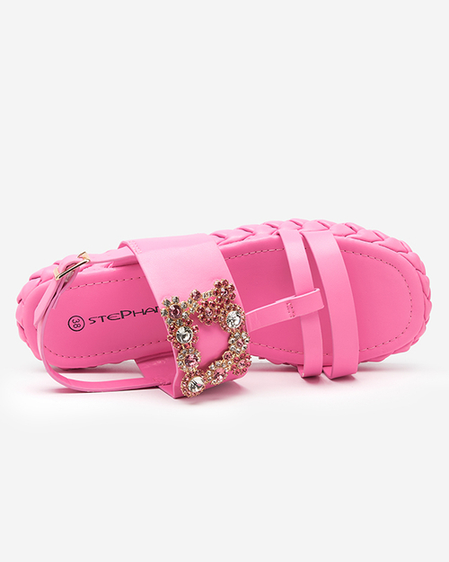 OUTLET Жіночі темно-рожеві босоніжки з декоративною пряжкою Govy-Footwear