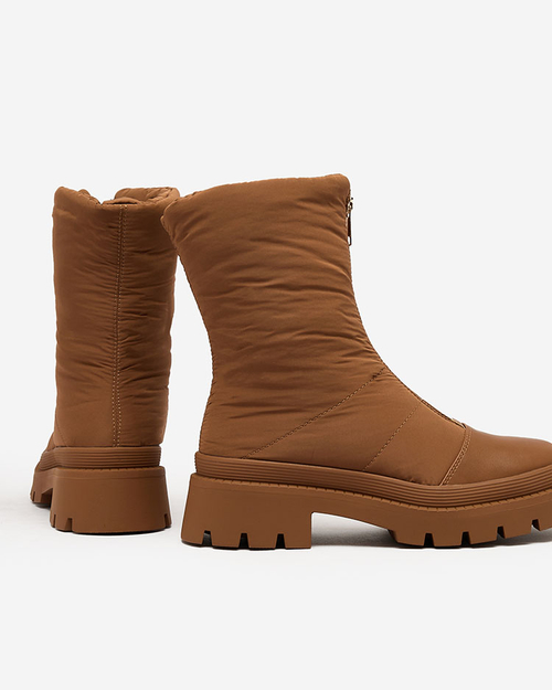 Жіночі черевики Royalfashion Tainve бежеві на плоскому каблуці