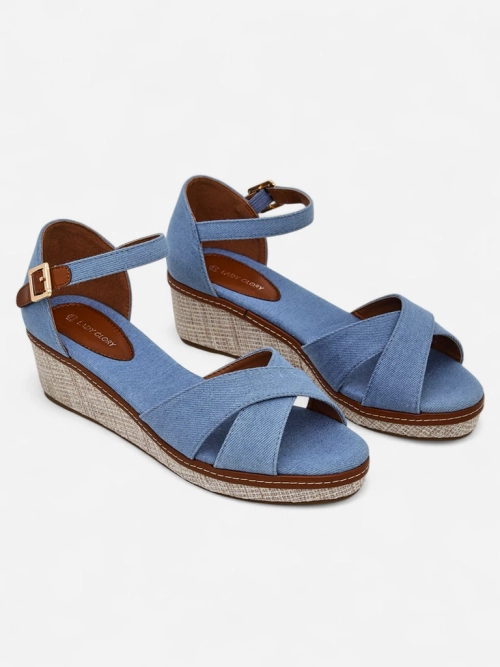 Royalfashion Жіночі сандалі на танкетці без пальця Terrific