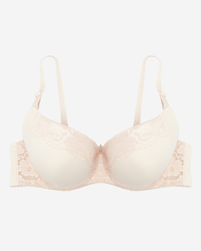 Beigefarbener Damen-BH mit Spitze - Unterwäsche