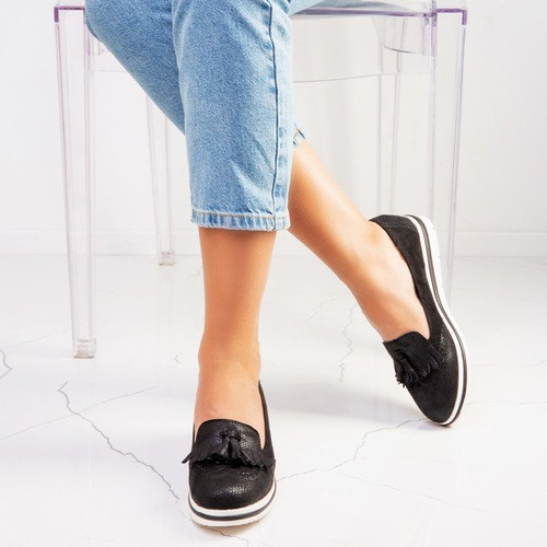 Чорні балетки з бахромою Narciso - Взуття