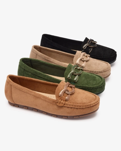 Damen Mokassins in Kamelfarbe mit Kette Lertika - Schuhe
