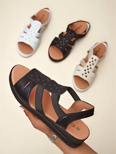 Royalfashion Damensandalen mit niedrigem Keilabsatz Sora