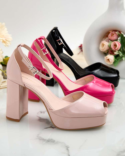 Royalfashion Damen Lefeyoa lackierte Pfostensandalen
