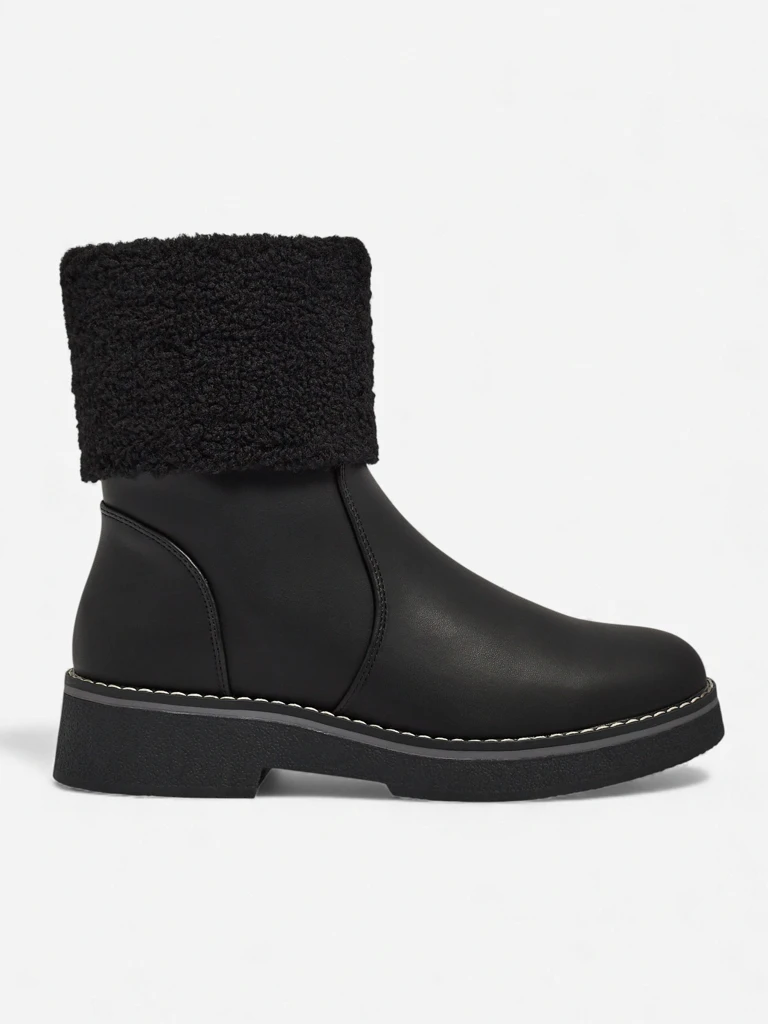 Luna Damenstiefeletten Schwarz Leder Elegant für den Winter