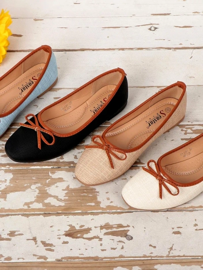 Royalfashion Damen Ballettschuhe mit Glitzer und einer Schleife Aramie