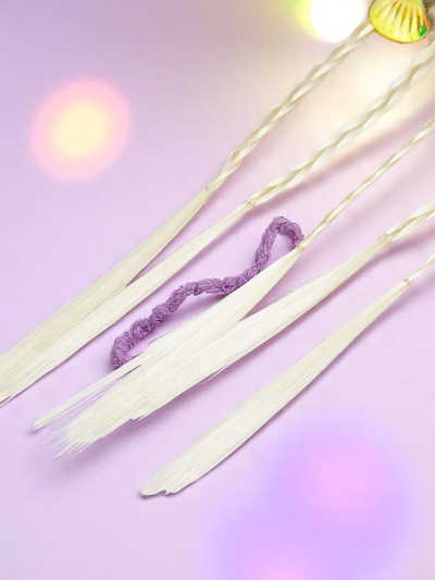 Royalfashion Clip-in-Zöpfe an einem elastischen Band mit Muscheln