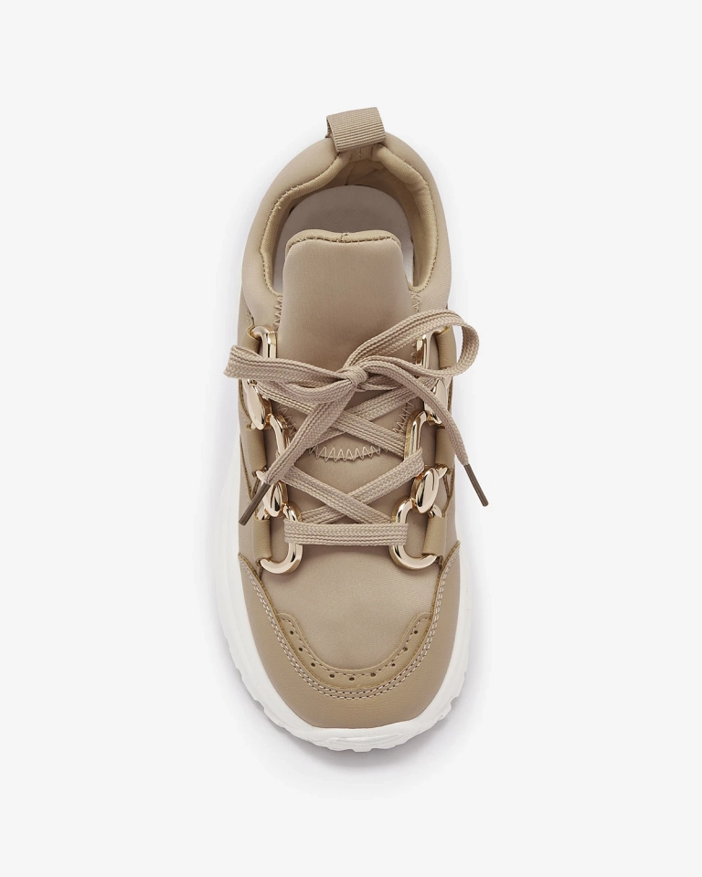 Hellbraune Damen-Sportschuhe mit Ketten Nanoka - Footwear