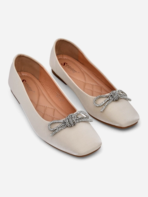 Royalfashion Жіночі балетки з бантиком та блиском Ofenal