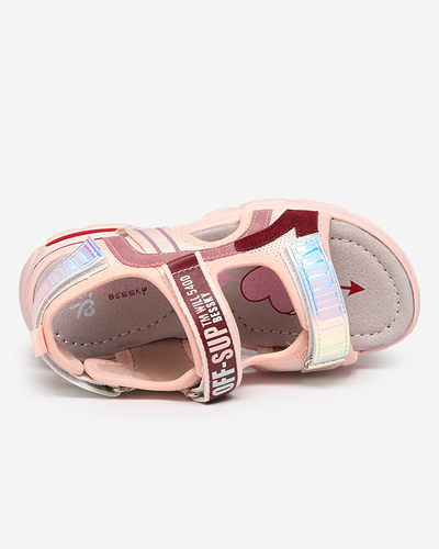 Pinke Mädchensandalen mit holografischen Einsätzen von Heilol - Footwear