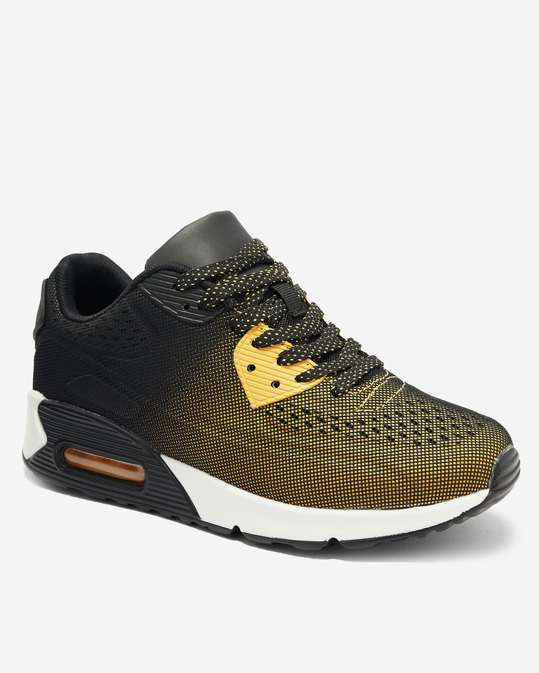 Schwarze Damen Sportschuhe mit gelben Einsätzen Letera - Footwear