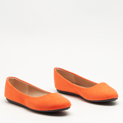 Royalfashion Orange Öko-Wildleder Damen Ballerinas Marius
