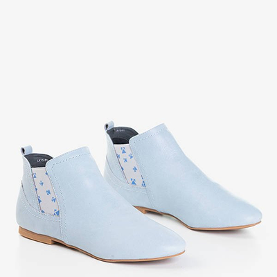  Hellblaue Chelsea-Stiefel aus Leder für Damen Heidi - Schuhe